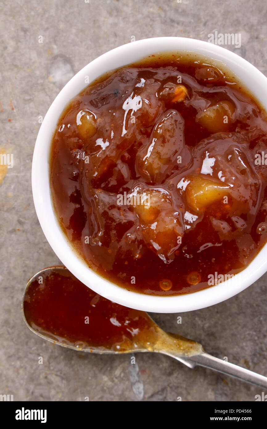 chutney pickle relish in dish Stock Photo Alamy