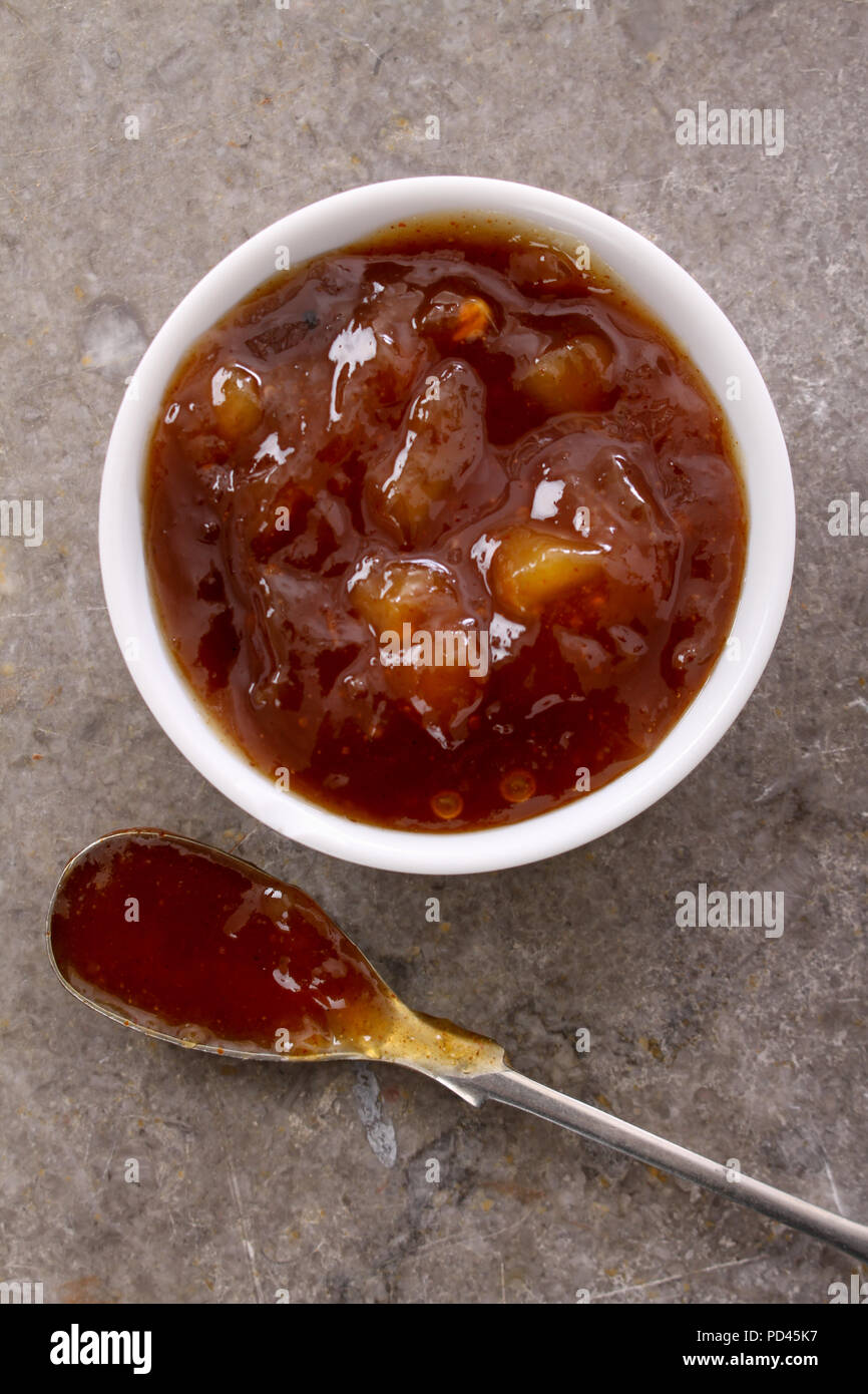 chutney pickle relish in dish Stock Photo Alamy