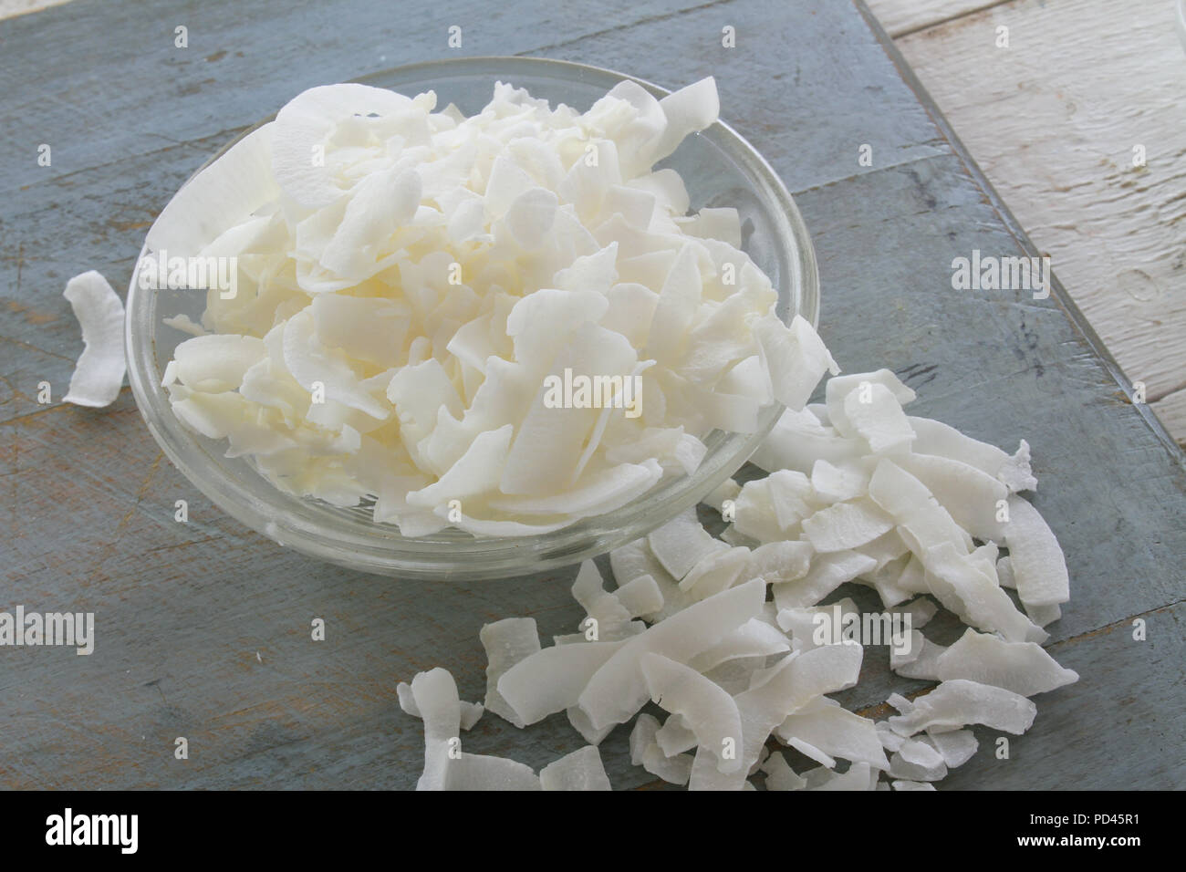 dried desiccated coconut slices Stock Photo Alamy