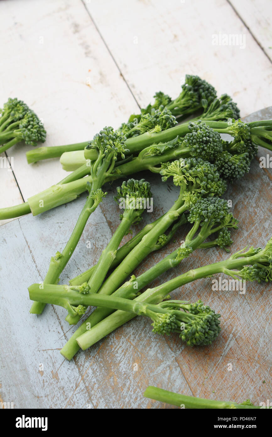 preparing raw broccoli Stock Photo Alamy