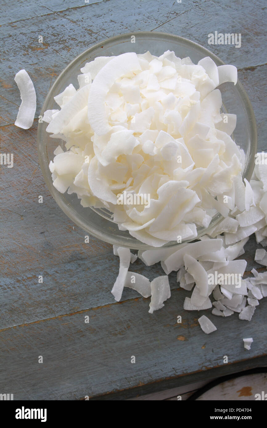 dried desiccated coconut slices Stock Photo Alamy