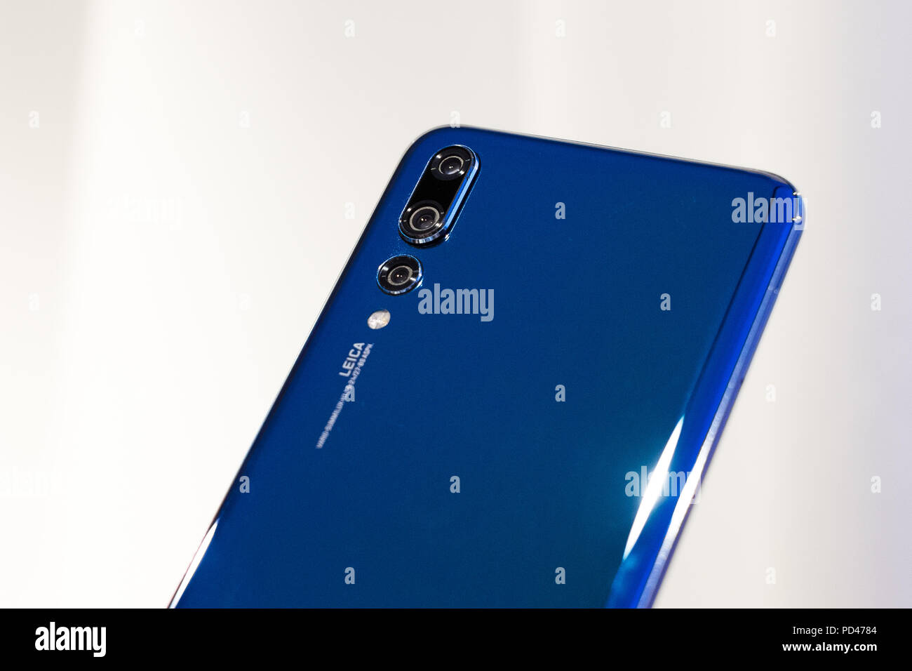 WARSAW, MARCH 2018 - Newly launched Huawei P20 Pro smarpthone is displayed for editorial purposes Stock Photo