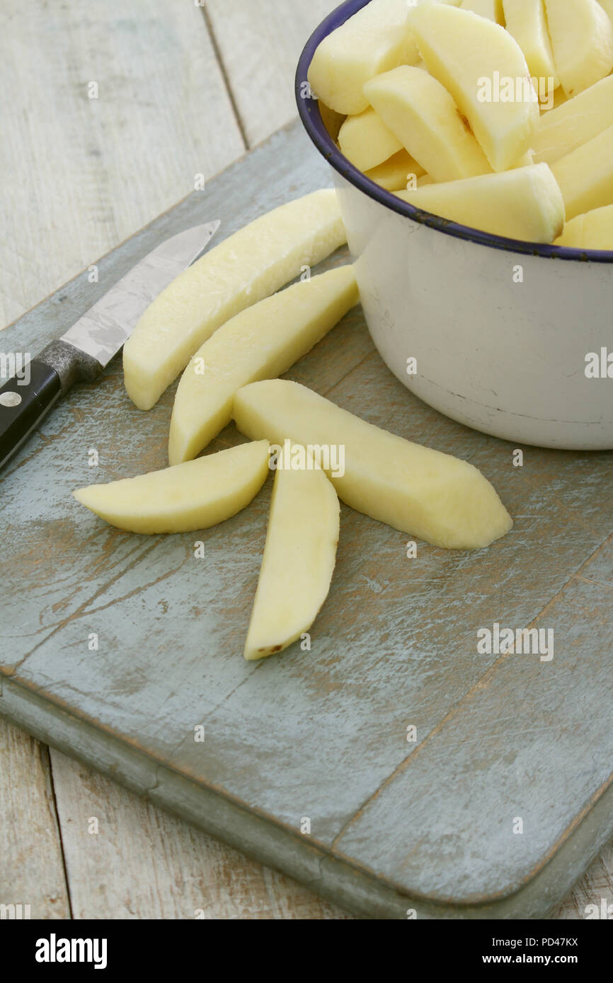 uncooked chipped potatoes Stock Photo Alamy