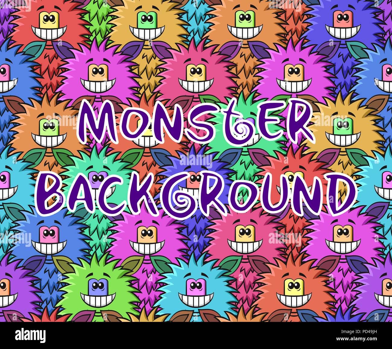 Cartoon Monsters Seamless Stock Vector