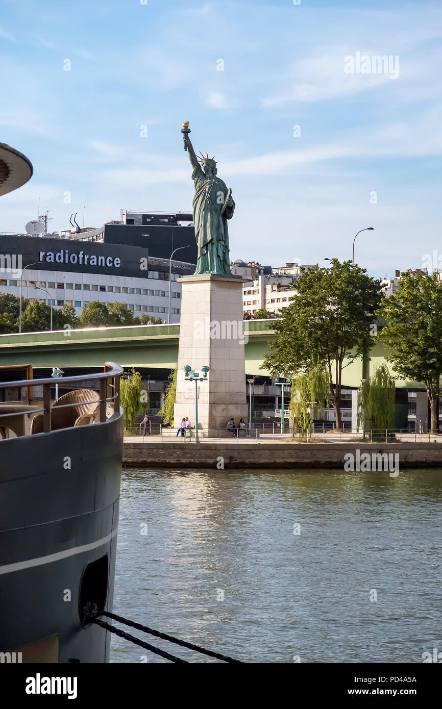 Replica of the Statue of Liberty - Paris, France Stock Photo