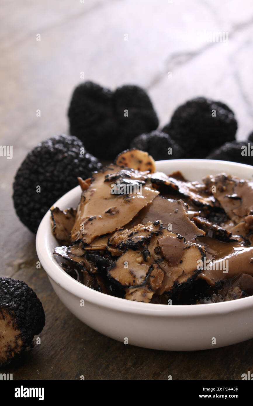 preparing fresh black truffle Stock Photo Alamy