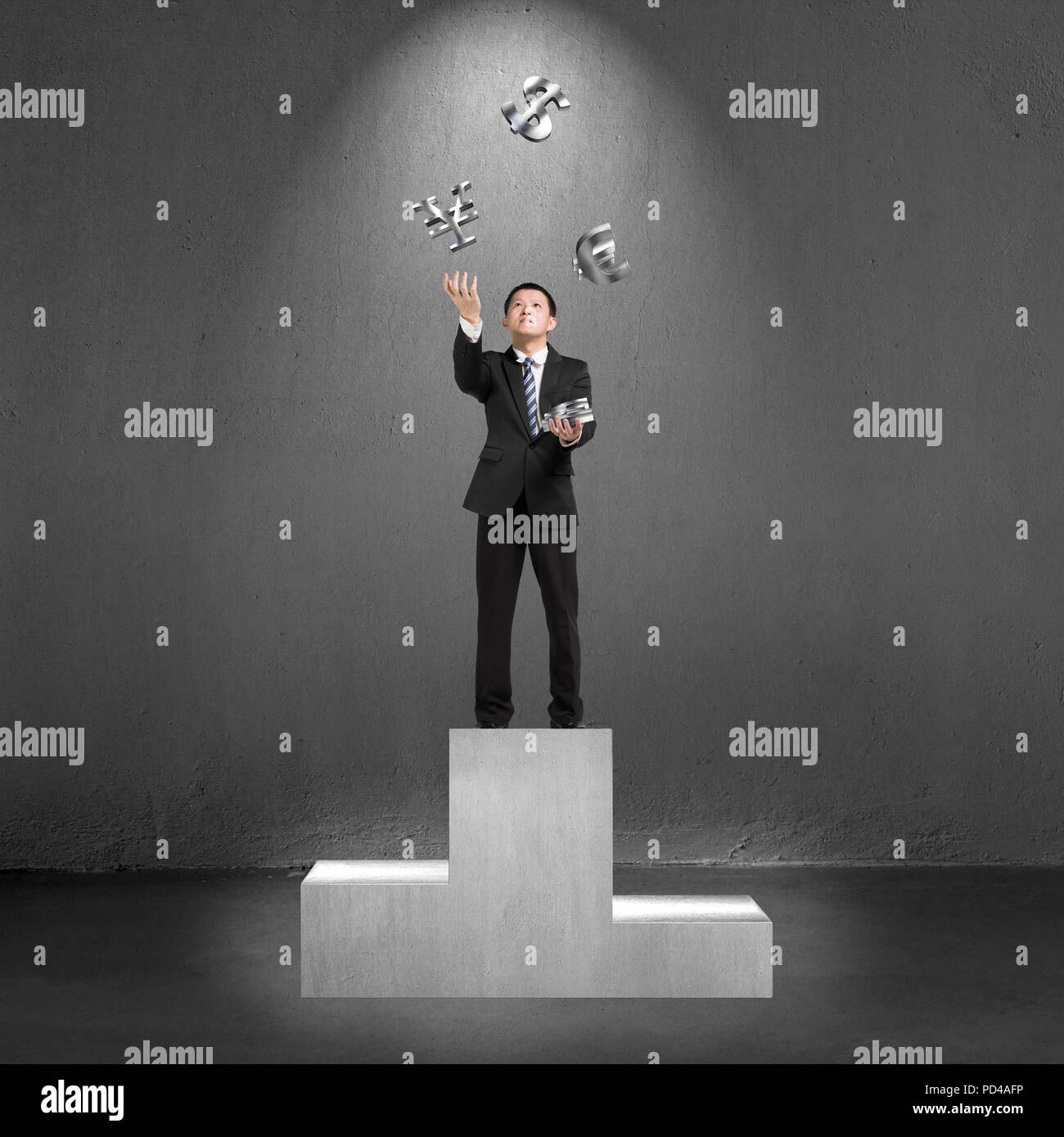 Businessman standing podium hi-res stock photography and images - Alamy