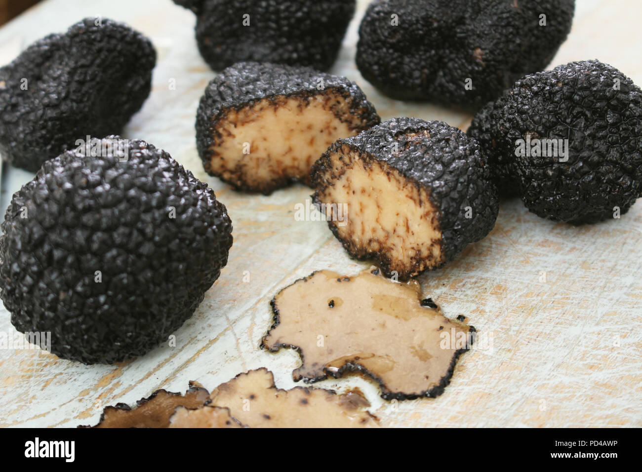 preparing fresh black truffle Stock Photo Alamy