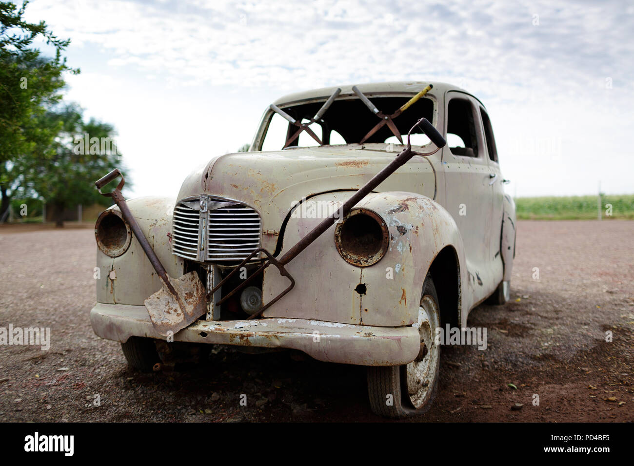 Old Vintage Car Wreck in desert, Namibia Stock Photo - Alamy