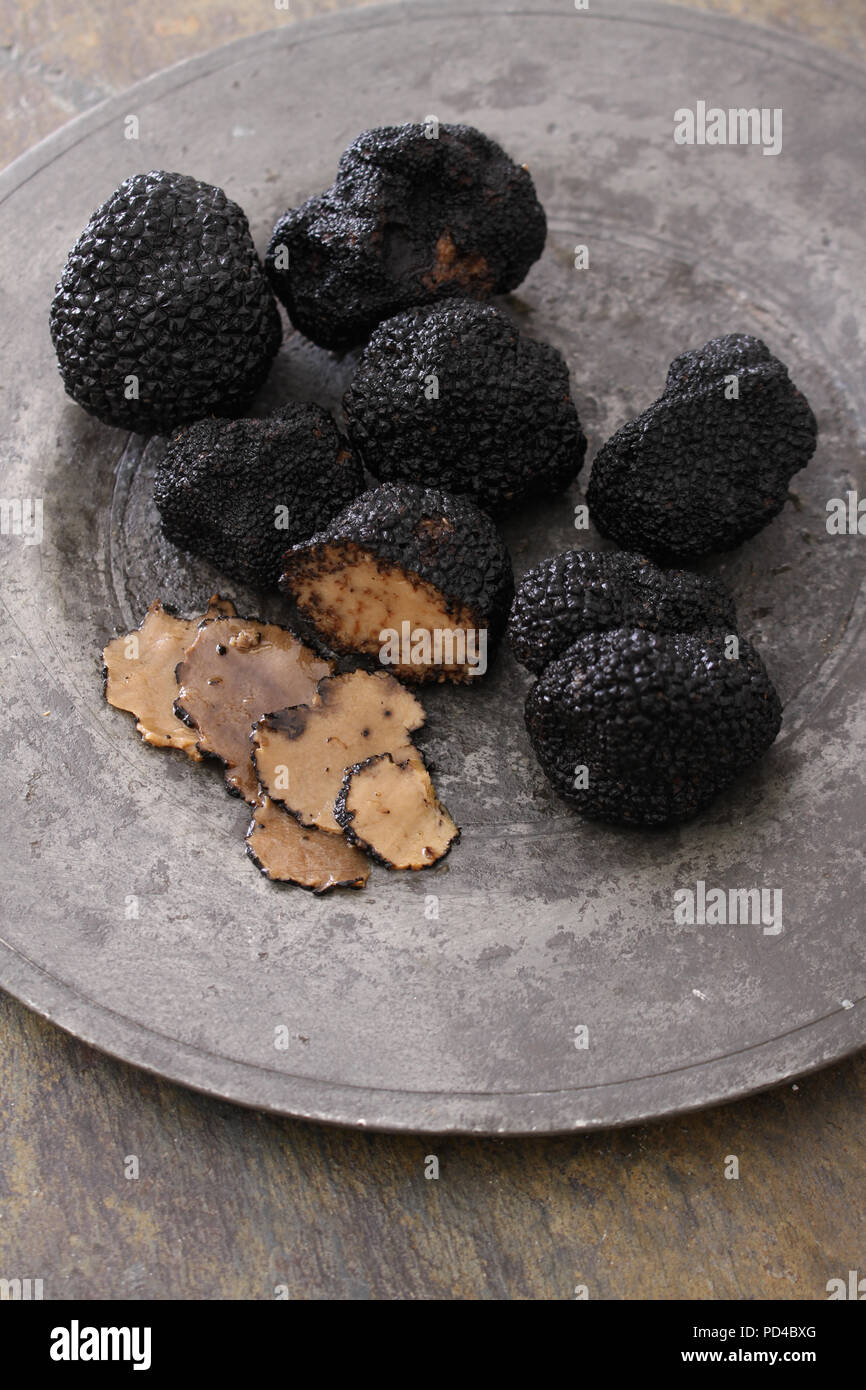 preparing fresh black truffle Stock Photo Alamy