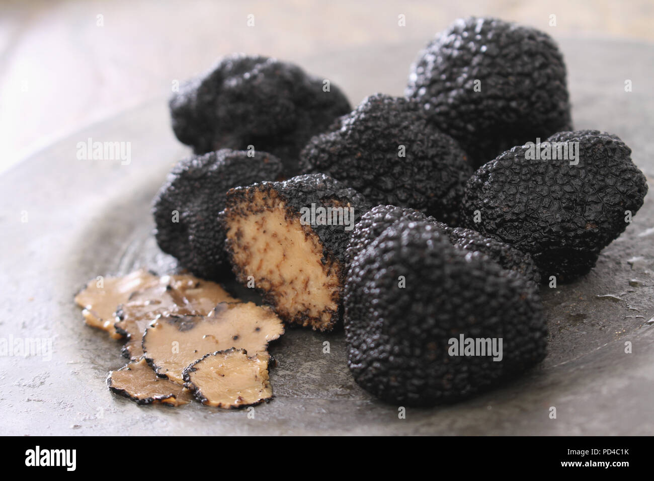 preparing fresh black truffle Stock Photo Alamy