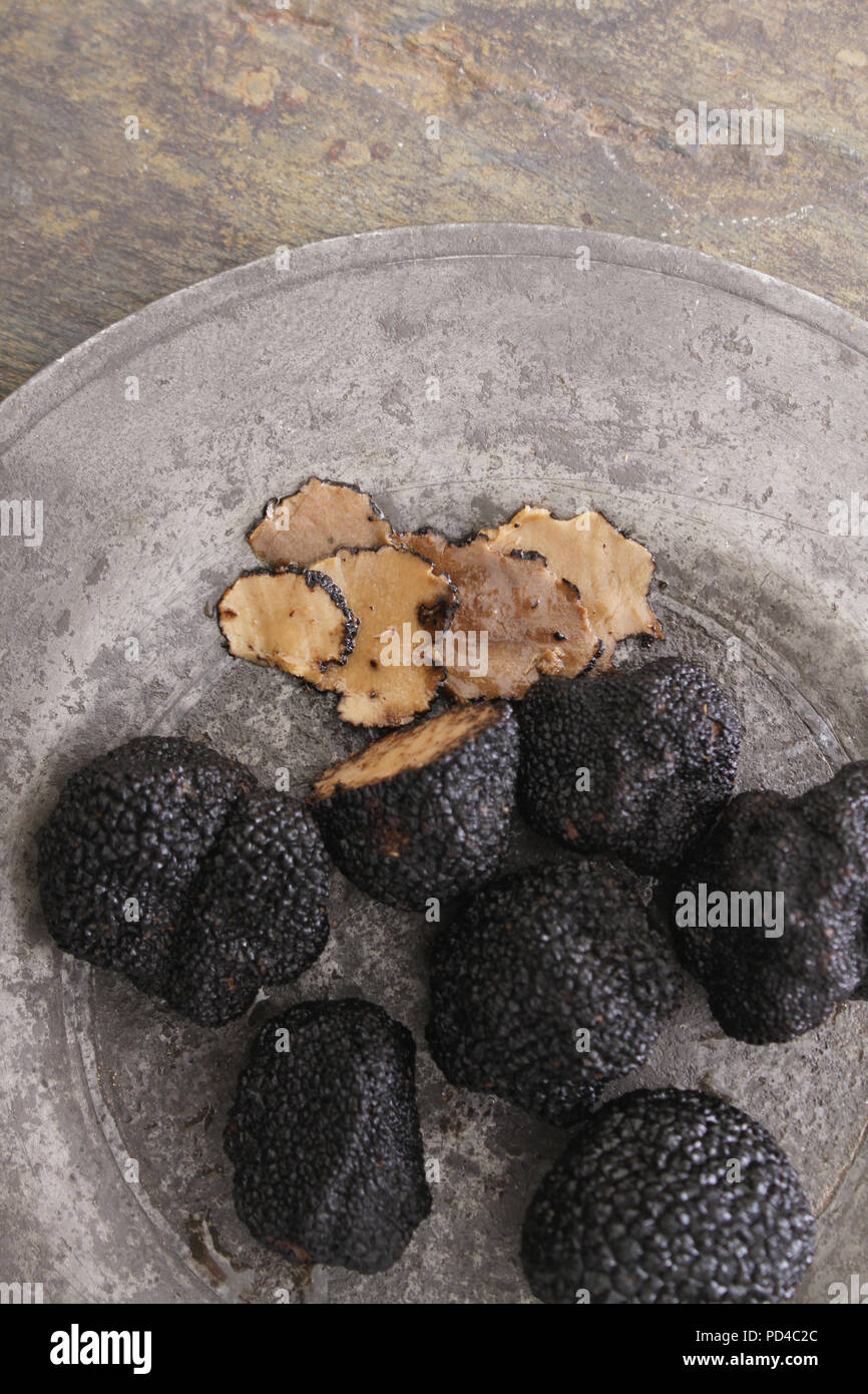 preparing fresh black truffle Stock Photo Alamy