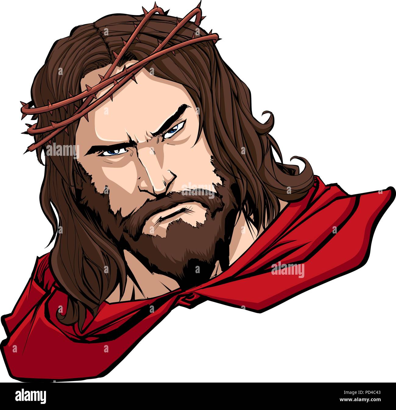 Jesus Superhero Portrait Stock Vector Image & Art - Alamy