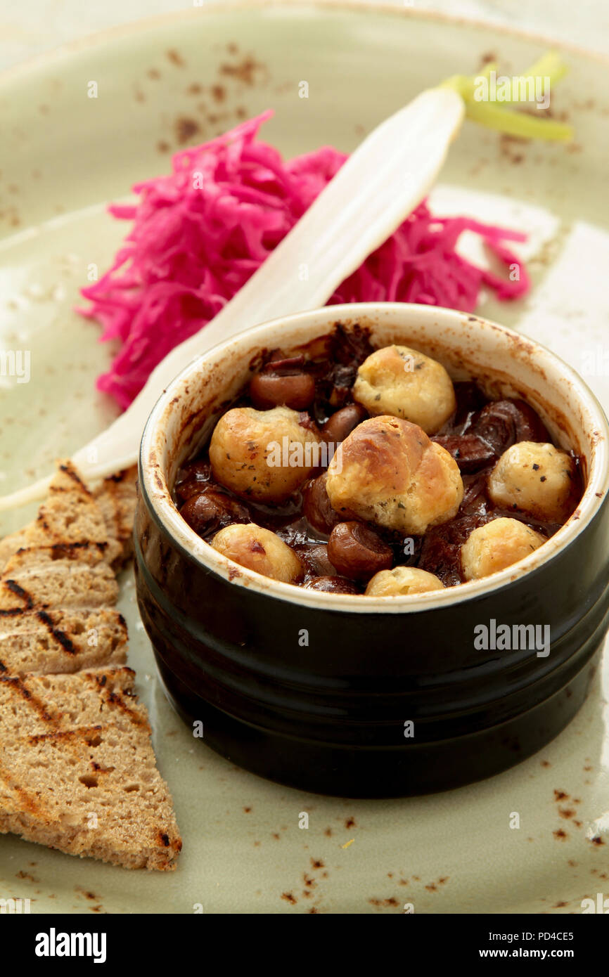 plated lamb main meal Stock Photo Alamy