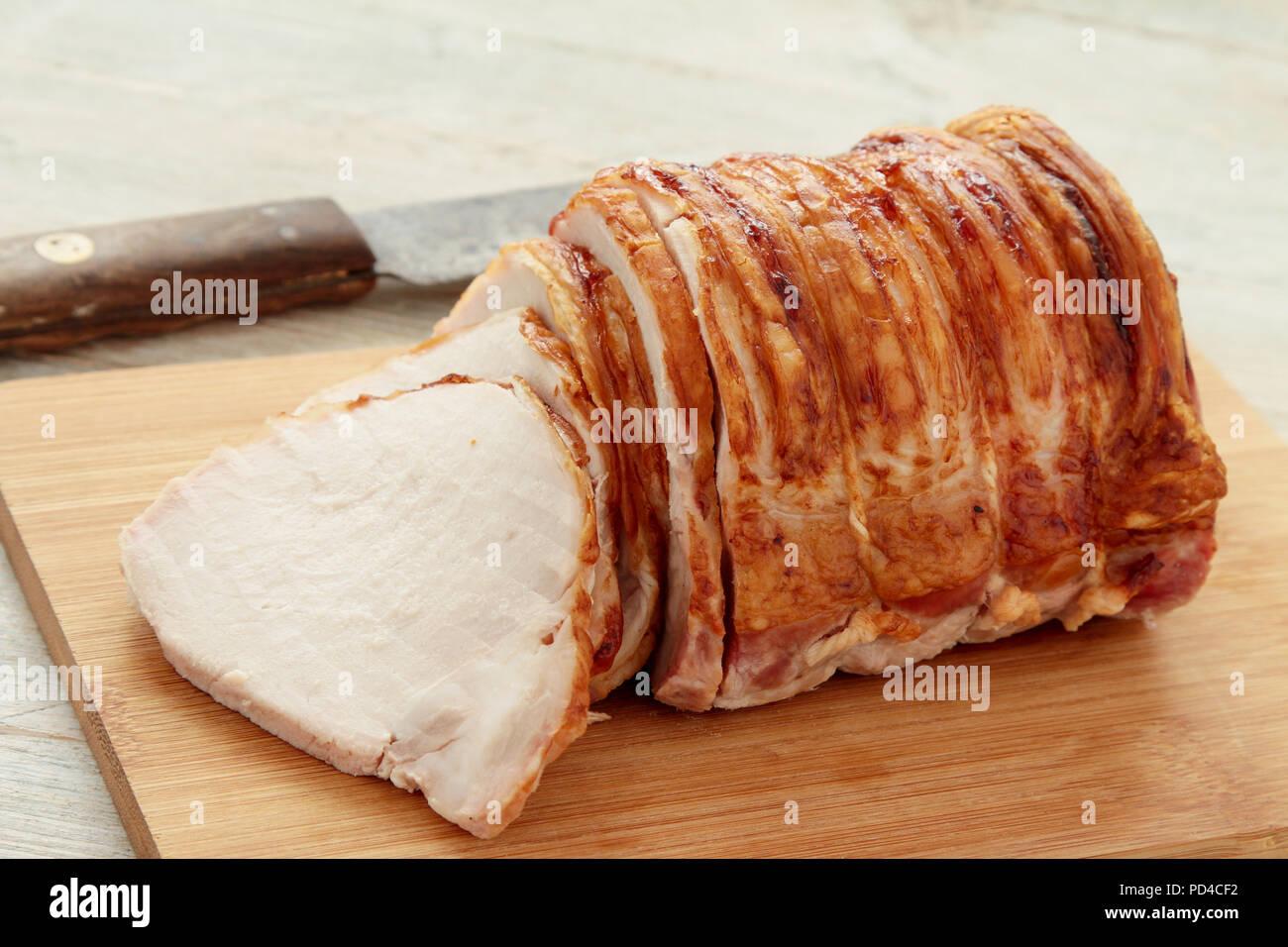 cooked roast pork joint Stock Photo Alamy