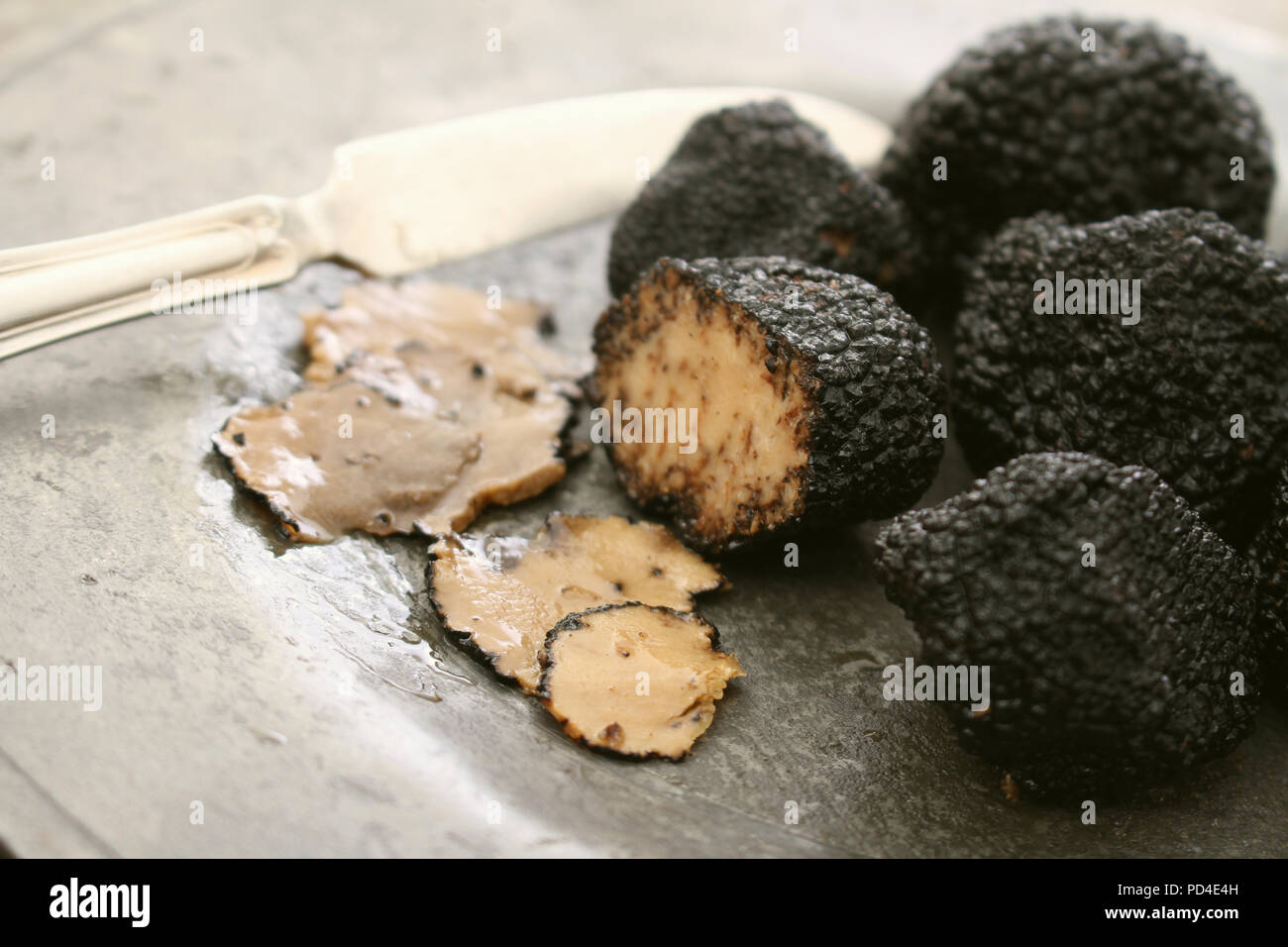 preparing fresh black truffle Stock Photo Alamy