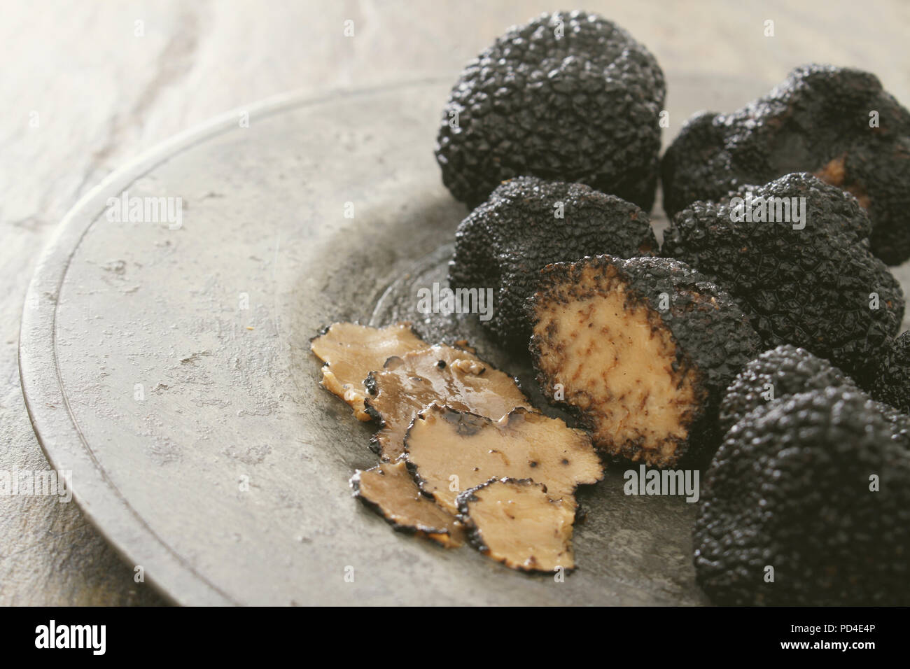 preparing fresh black truffle Stock Photo Alamy