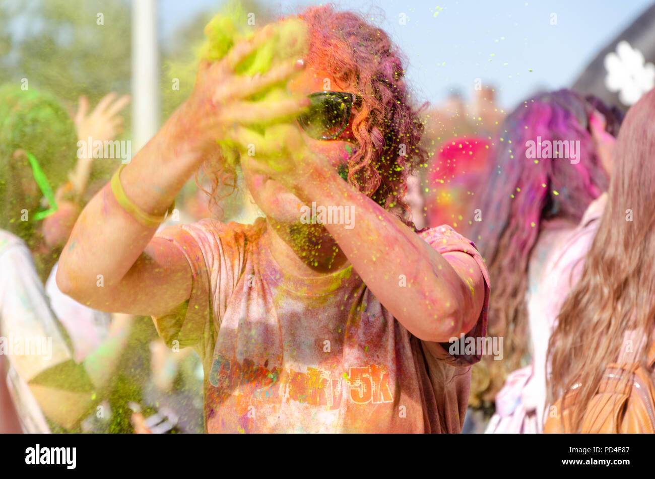 October Clapping ESKİSEHİR,TURKEY-OCTOBER 1,2016: Girl is clapping her hands which ...