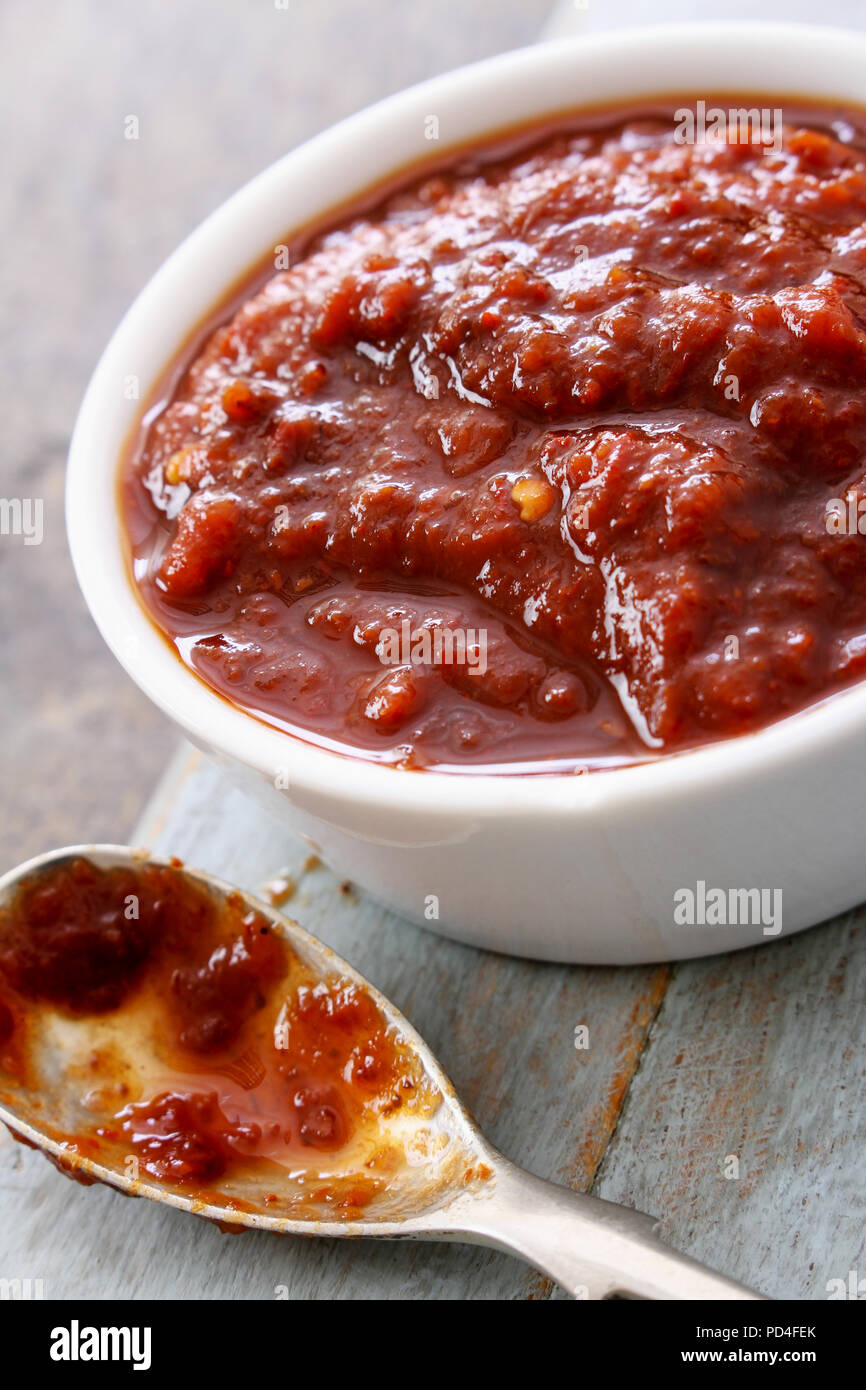 chutney pickle relish in dish Stock Photo Alamy