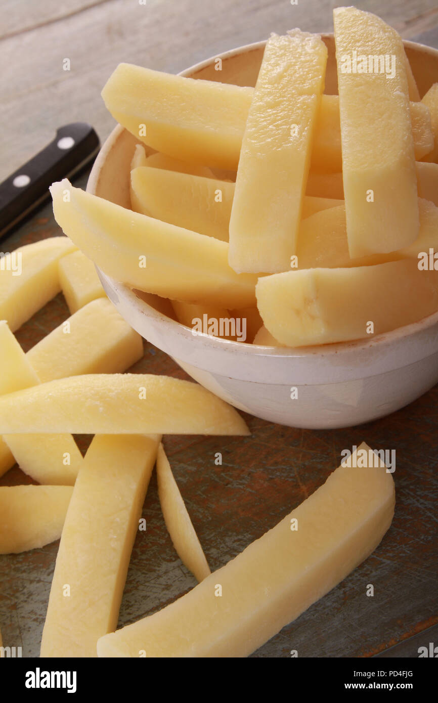 uncooked chipped potatoes Stock Photo Alamy
