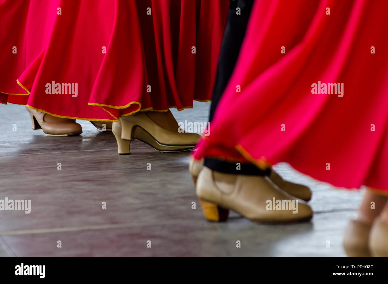 closeup of a typical shoes to the traditional Spanish flamenco dance shoes,  leather high heels, part of the costume Stock Photo - Alamy
