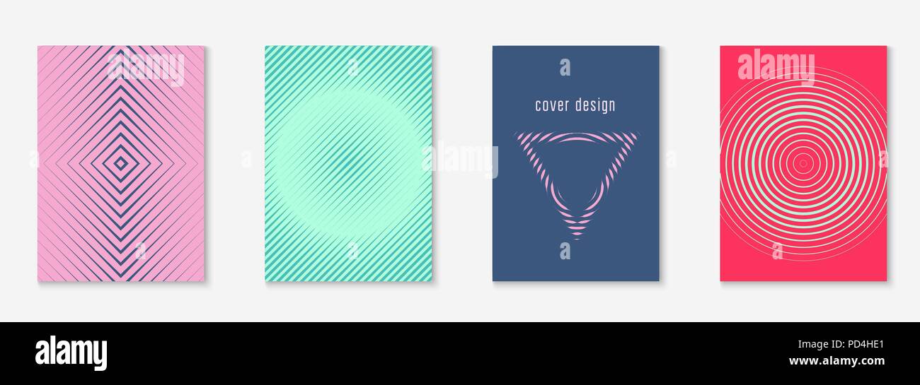 Minimalistic cover template set with gradients Stock Vector