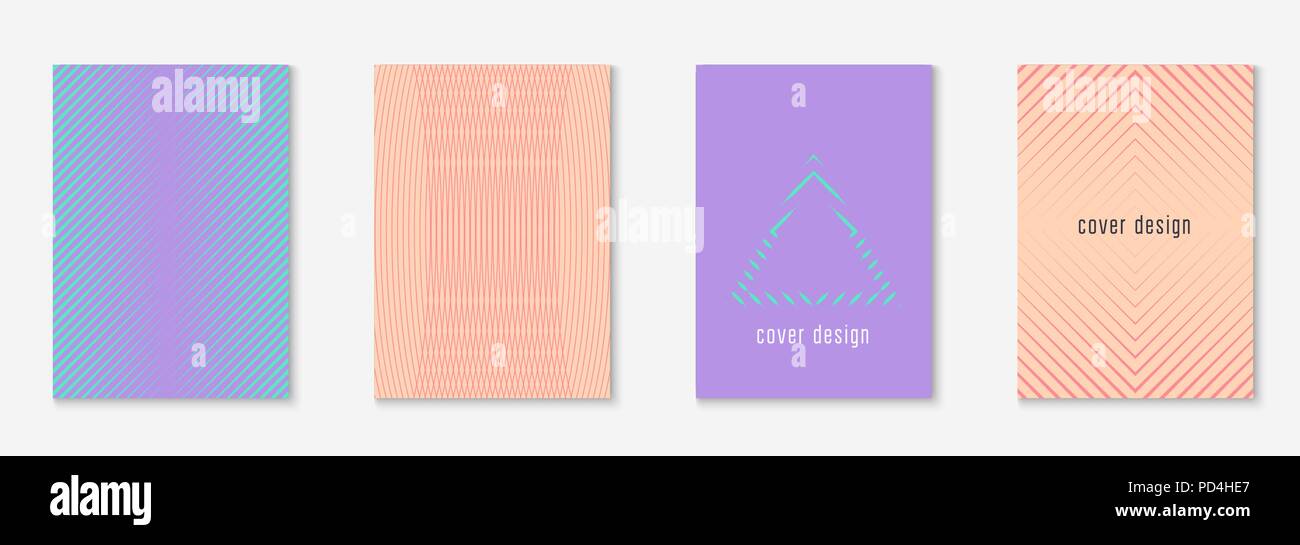 Minimalistic cover template set with gradients Stock Vector