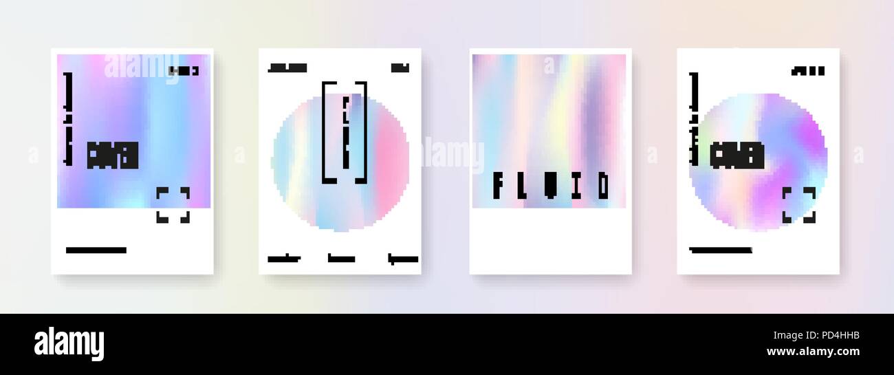 Holographic cover set. Abstract backgrounds Stock Vector Image & Art ...