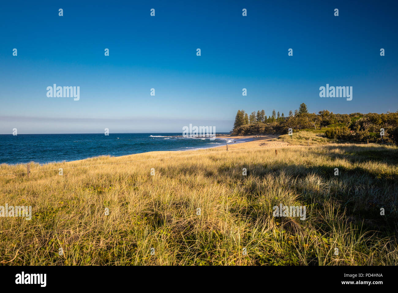 Sunset view of Shelly Beach at Caloundra, Sunshine Coast, Queensland, Australia Stock Photo