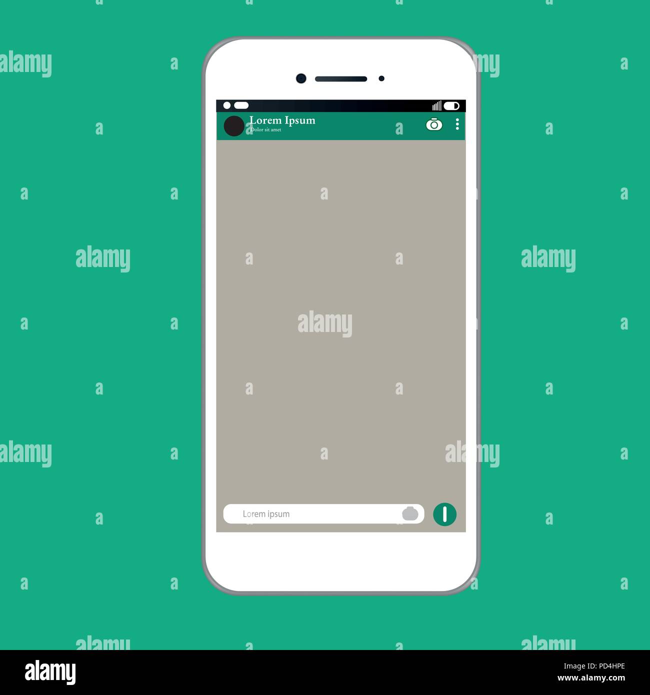 social network, green, modern smartphone, vector illustration Stock Vector