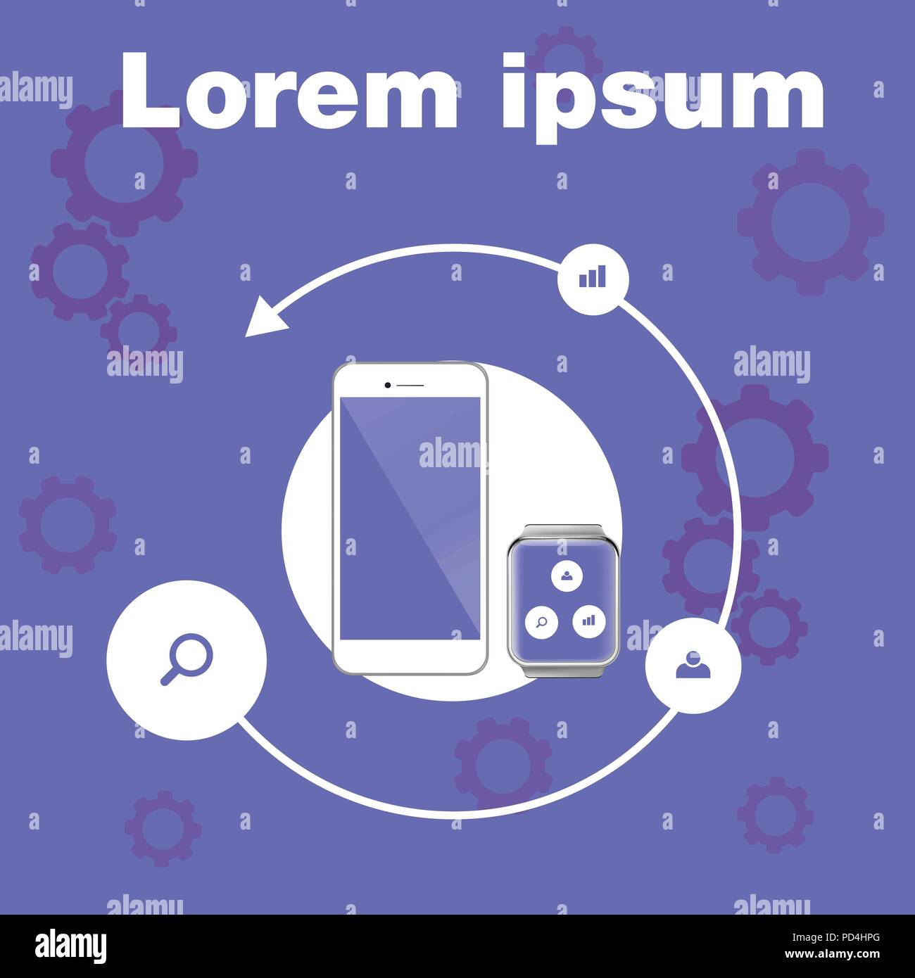 digital technology, smartphone infographic vector illustration Stock Vector