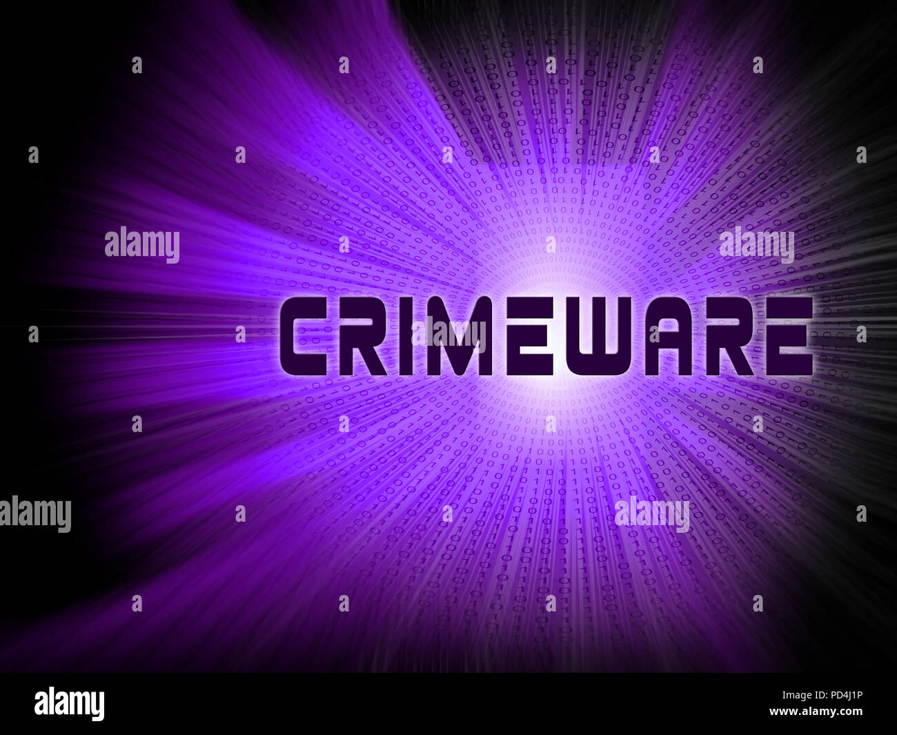 Crimeware Digital Cyber Hack Exploit 3d Illustration Shows Computer Crime And Digital Malicious Malware On Internet Or Computer Stock Photo