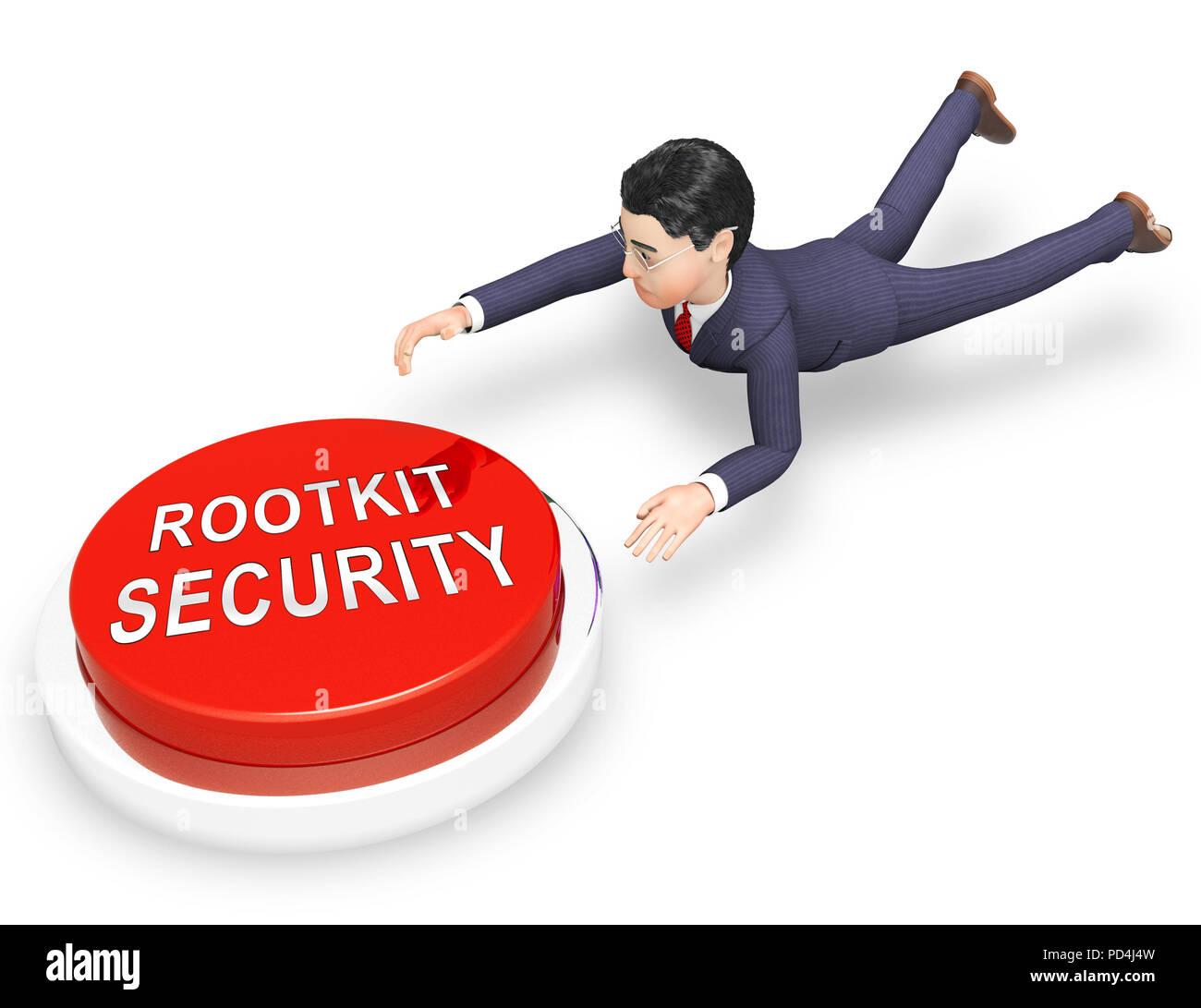 Rootkit Security Data Hacking Protection 3d Rendering Shows Software Protection Against Internet Malware Hackers Stock Photo