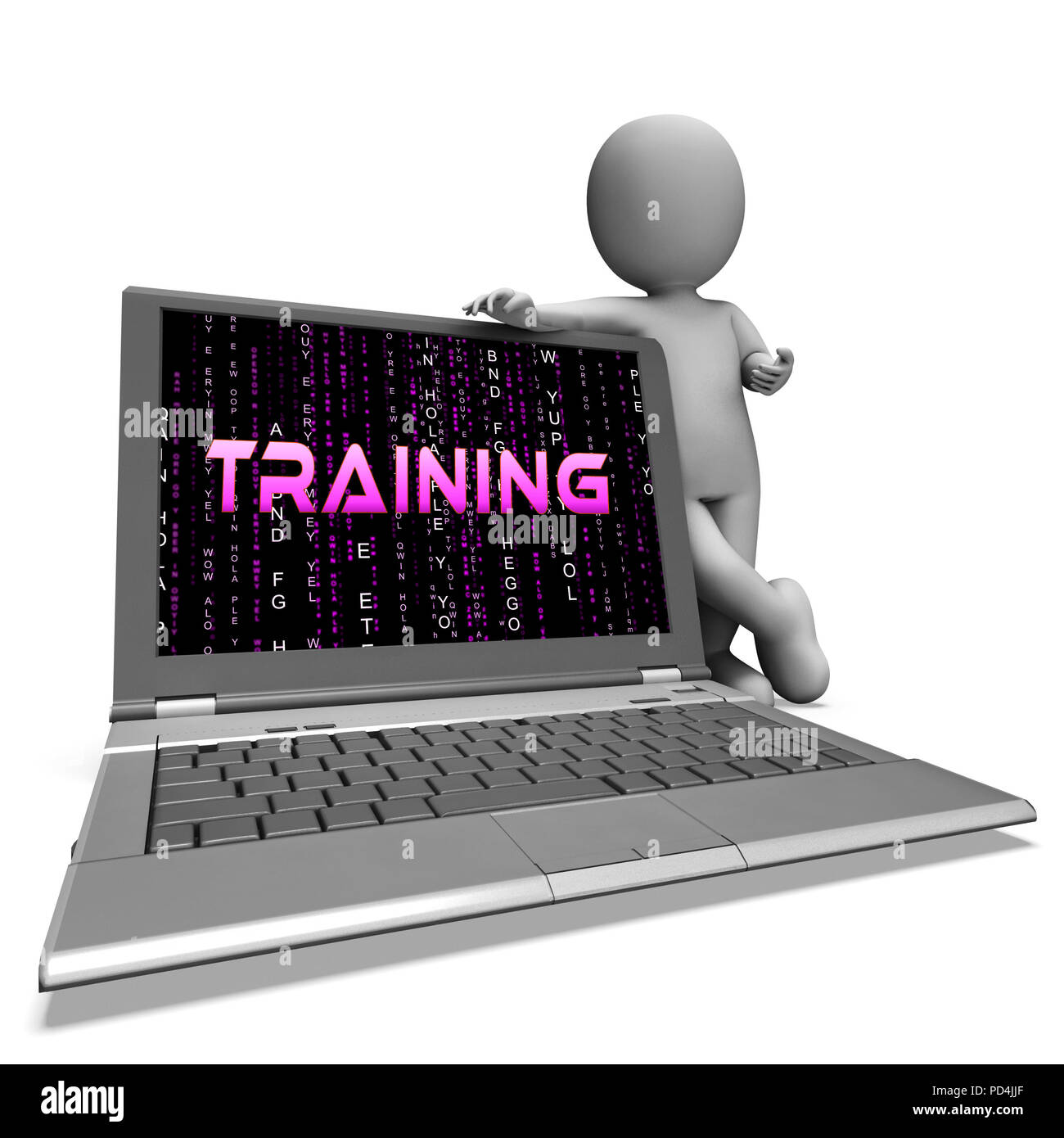 Cyber Training Virtual Web Class 3d Rendering Shows Online Learning Webinars Or Mentorship Stock Photo