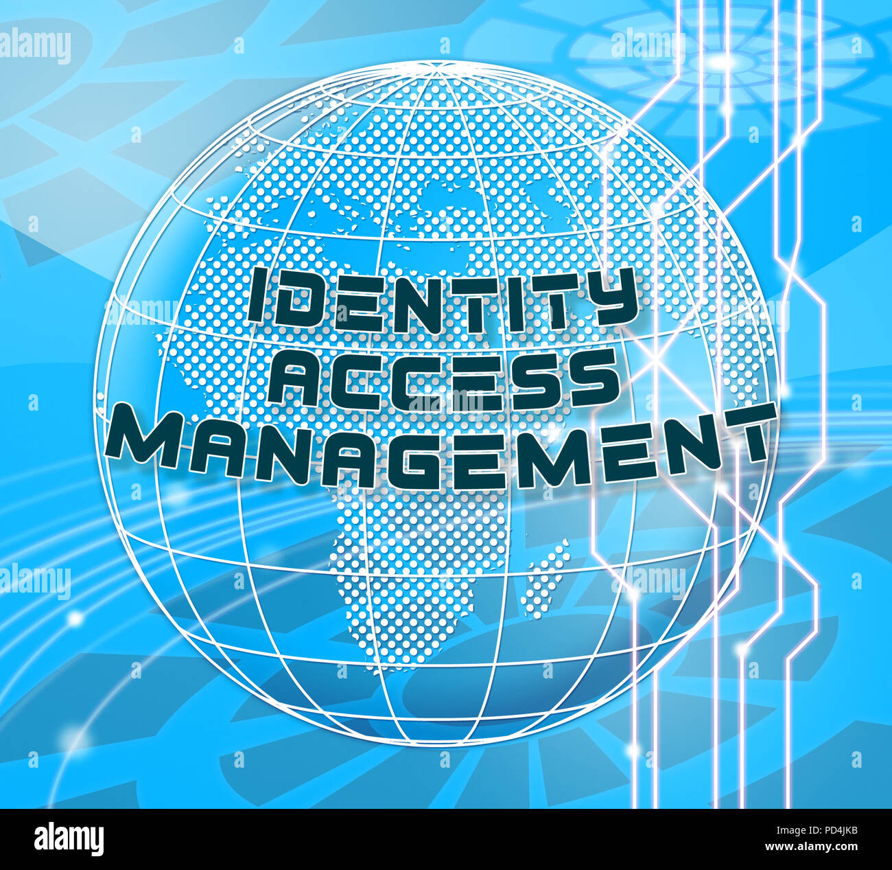 Identity Access Management Fingerprint Entry 3d Illustration Shows
