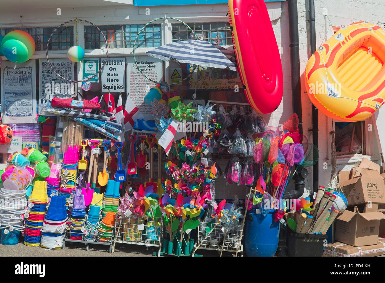 Seaside shop selling beach supplies Stock Photo Alamy