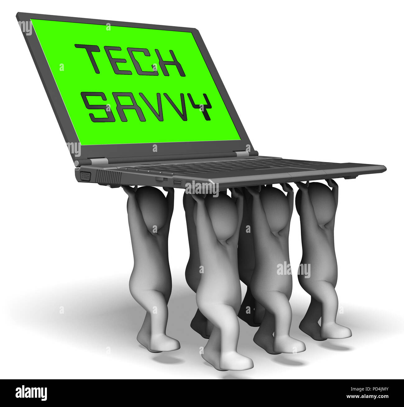 Tech Savvy Digital Computer Expert 3d Rendering Means Hitech Smart Professional Technical Expertise Stock Photo