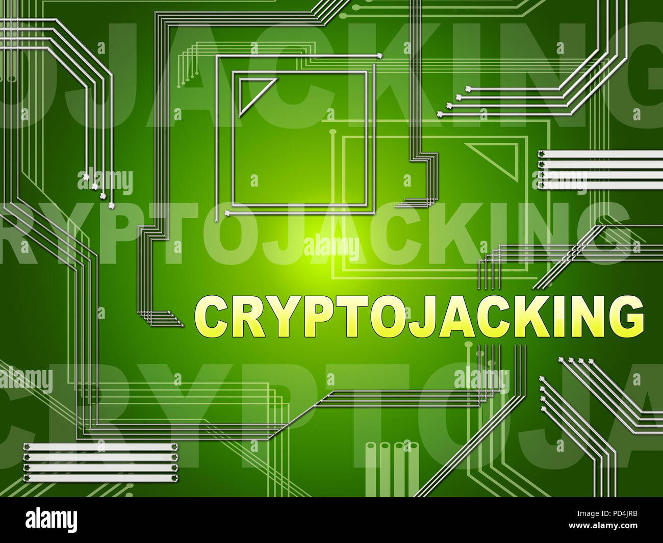 Cryptojacking Crypto Attack Digital Hijack 2d Illustration Shows Blockchain  Currency Jacking Or Bitcoin Hacking Stock Photo - Alamy