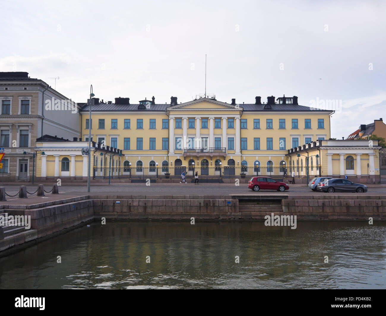 The Presidential Palace in the centre of Helsinki Finland contains private apartments, reception rooms and office, but no longer in use as residence Stock Photo