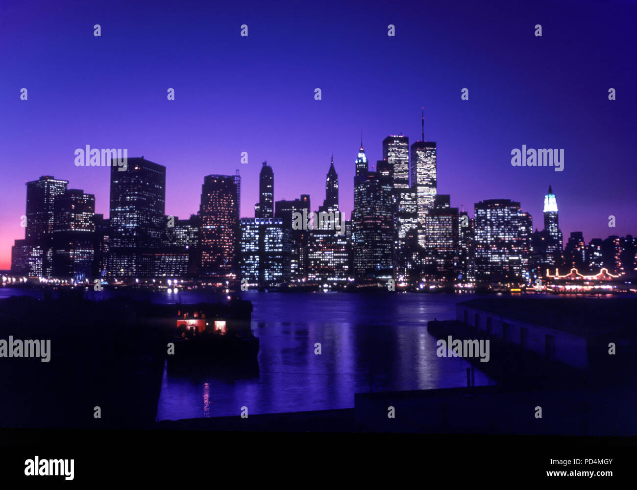 1987 HISTORICAL BROOKLYN PORT PIERS TWIN TOWERS (©MINORU YAMASAKI 1973