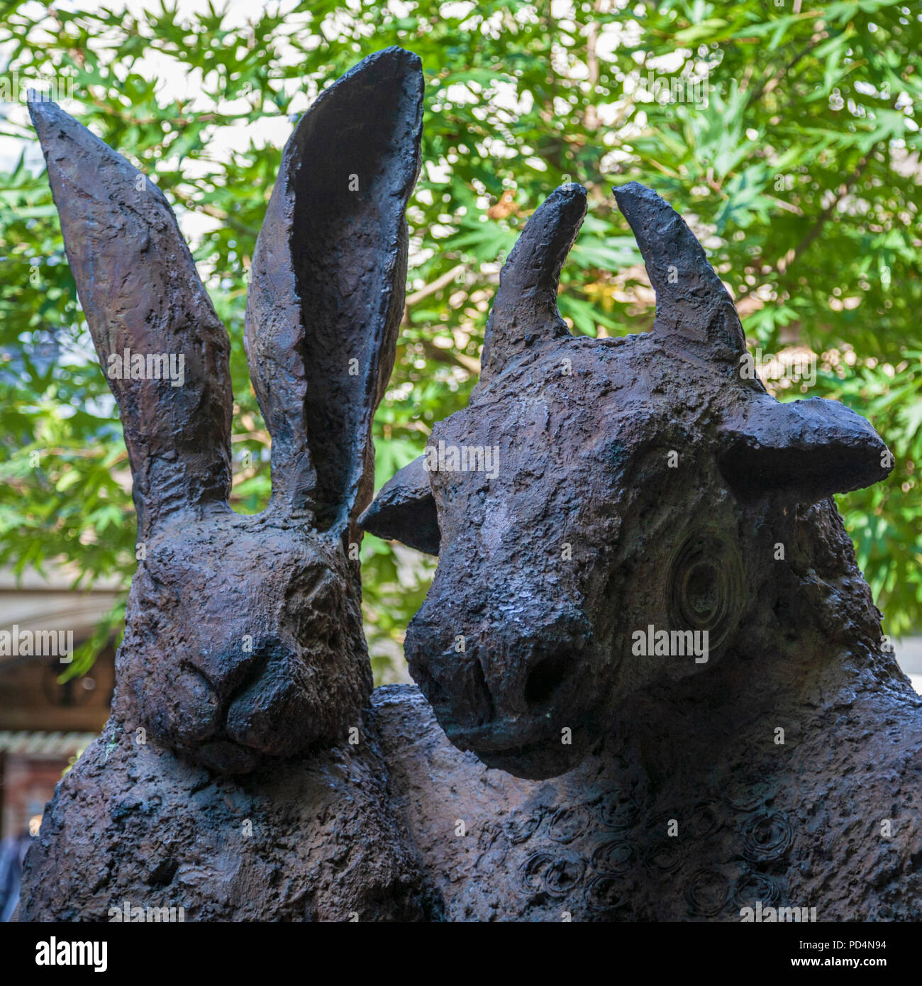 The Minatour and the Hare Sculpture, Cheltenham Promenade, Cheltenham, England Stock Photo