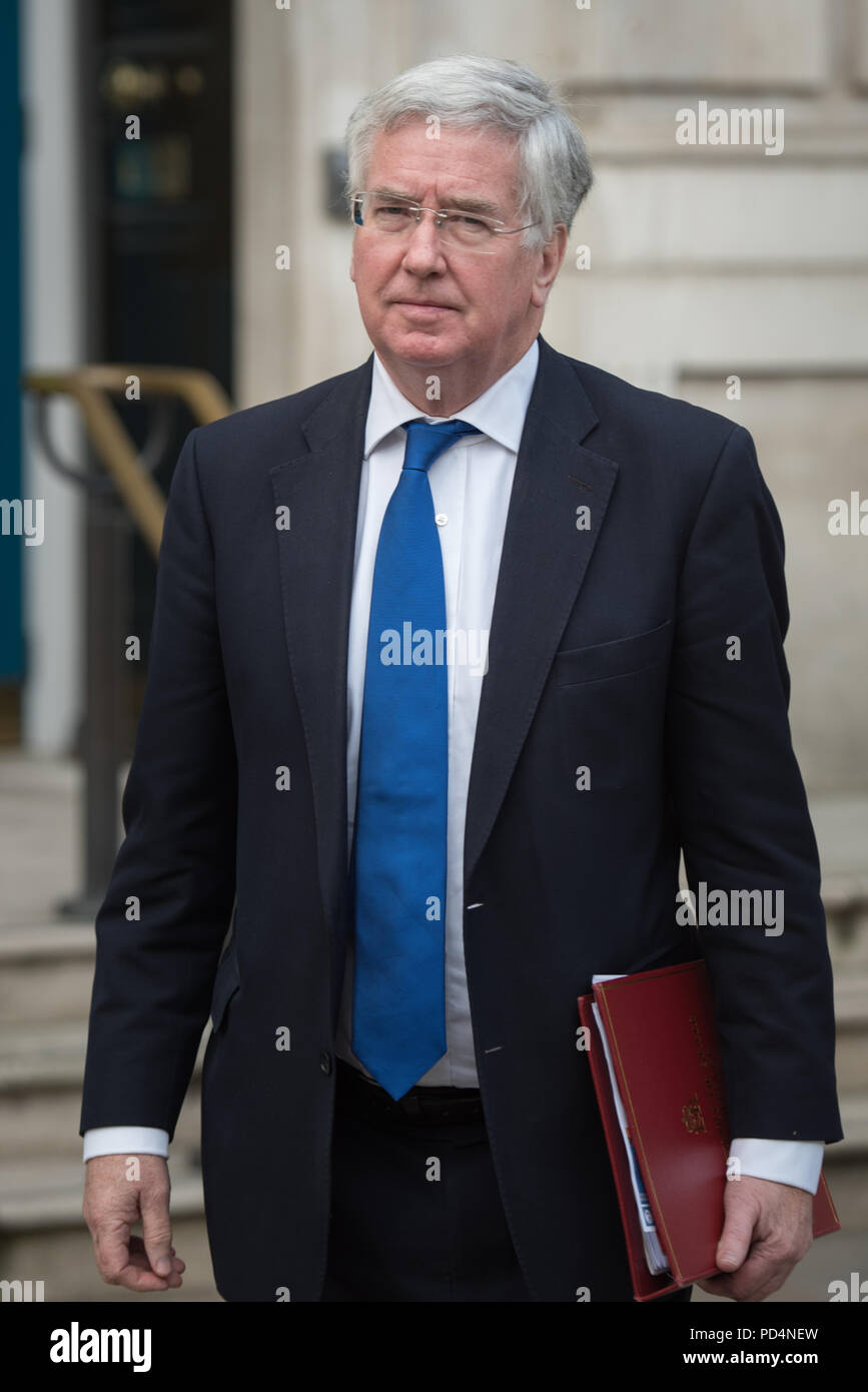 Whitehall, London, UK. 14th April, 2016.  Defence Secretary Michael Fallon seen leaving the Cabinet Office in Whitehall early this afternoon. Stock Photo