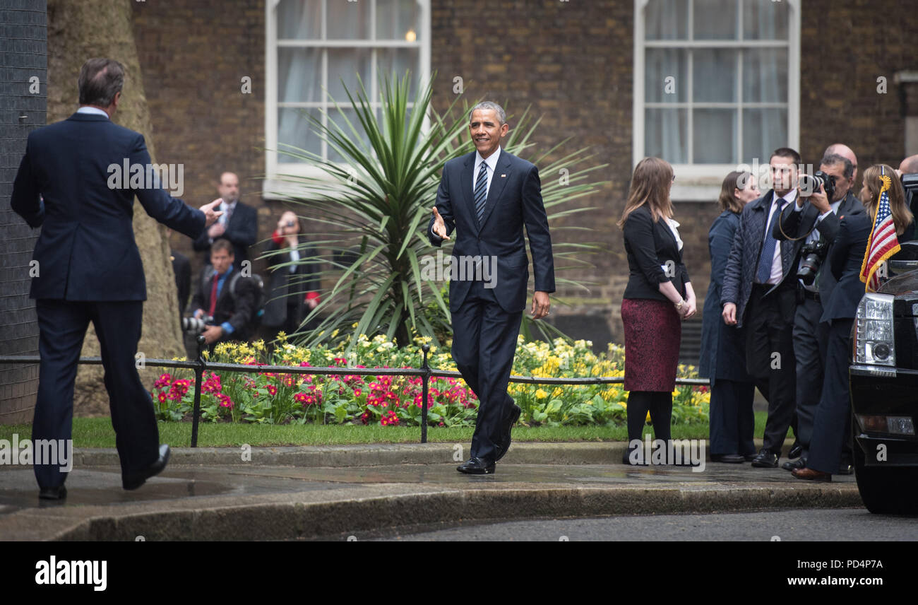 Downing Street, London, UK. 22nd April 2016. President Barack Obama ...