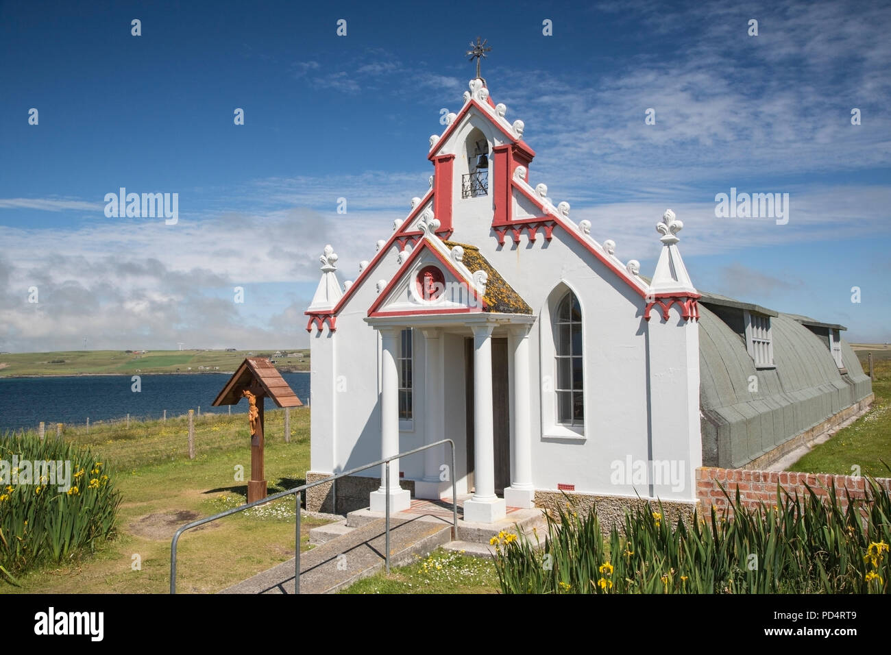 view of second world war Italian chapel in Orkney Stock Photo