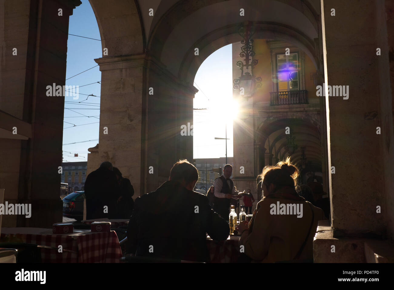 A cafe in Lisbon, Portugal Stock Photo