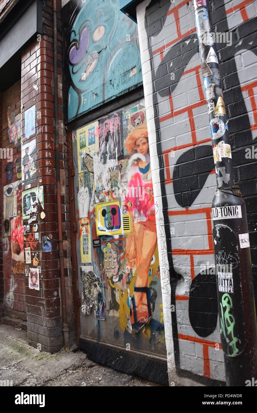 Street art in Manchester's Northern Quarter Stock Photo