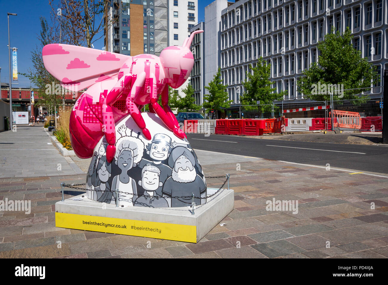 City in the Bee - Hammo. Bee in the City, public art event in the City of Manchester. Over 100 bees on a free family fun trail. Stock Photo