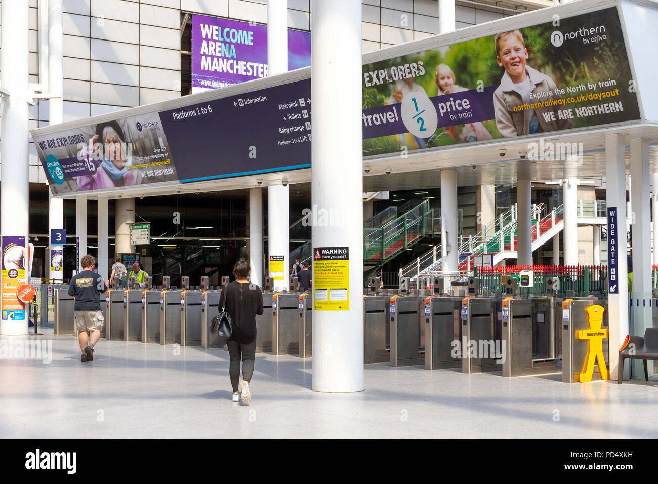 Ticket barrier at Manchester Victoria Station Stock Photo