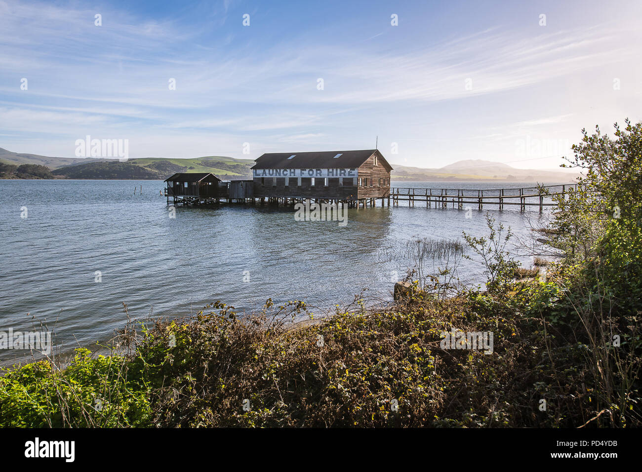 Boat Launch of Tomales Bay Stock Photo Alamy
