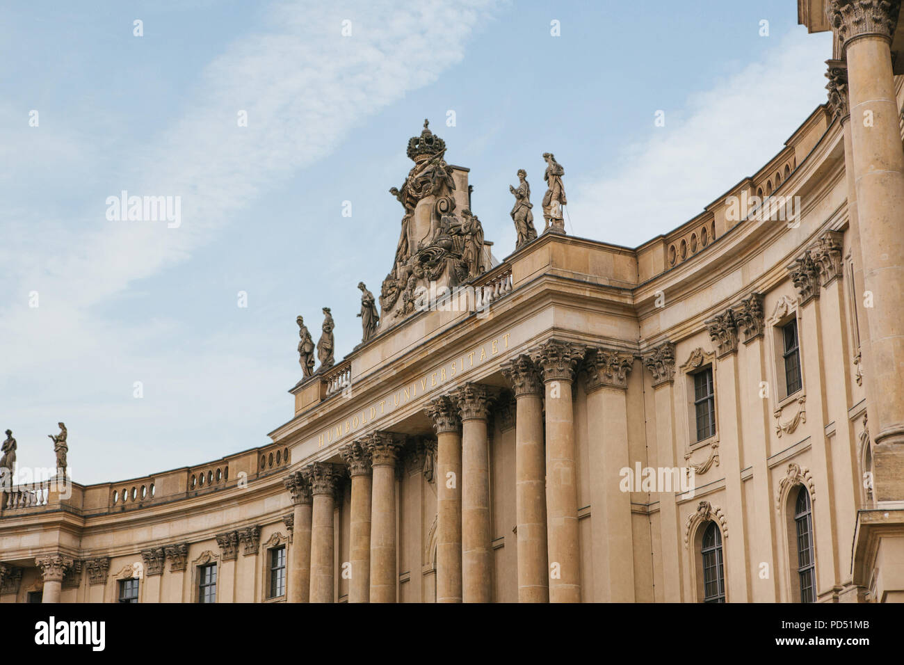 Humboldt University against a blue sky on a summer day. Berlin, Germany. Stock Photo